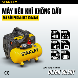 MÁY NÉN KHÍ KHÔNG DẦU 6L STANLEY DST100/8/6